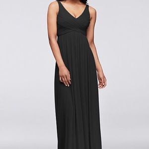 EXTRA LENGTH MESH DRESS WITH COWL BACK DETAIL